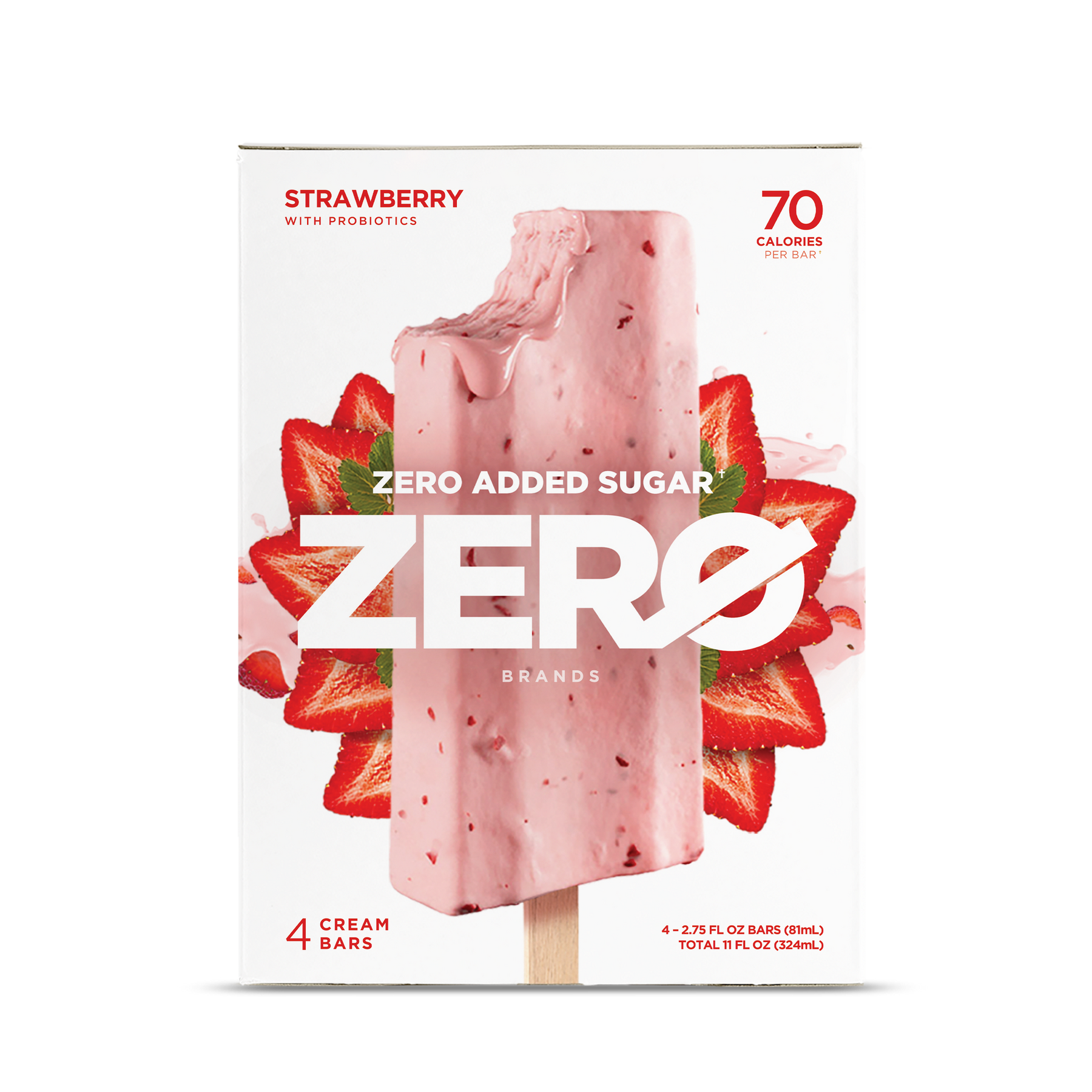 Zero Brands Fruit Cream Bars Strawberry Cream